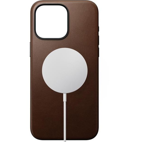 Nomad Back Cover Modern Leather iPhone 15 Pro Max Braun