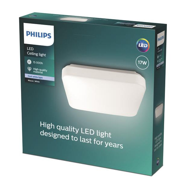 Philips myLiving LED Deckenleuchte Mauve, 2000 lm, Weiss, viereckig