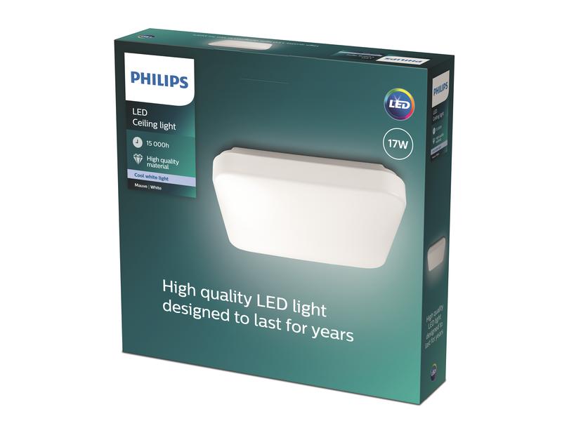 Philips myLiving LED Deckenleuchte Mauve, 2000 lm, Weiss, viereckig