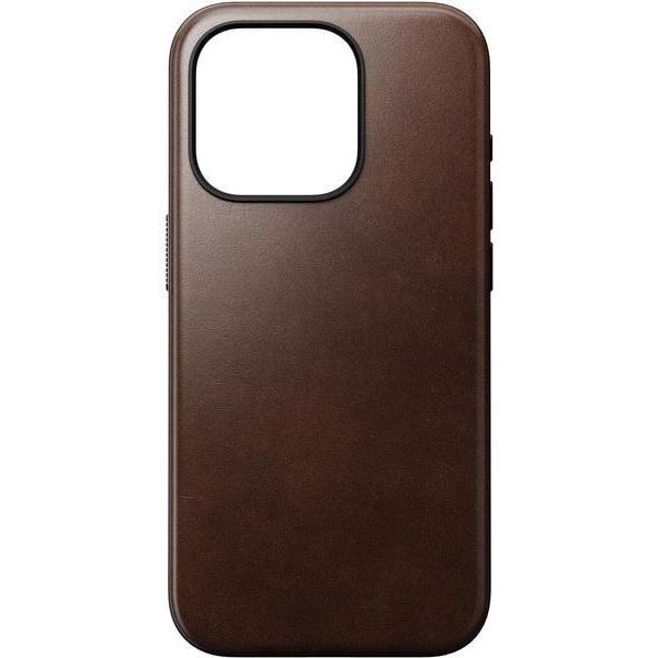 Nomad Back Cover Modern Leather Horween iPhone 15 Pro Rostbraun
