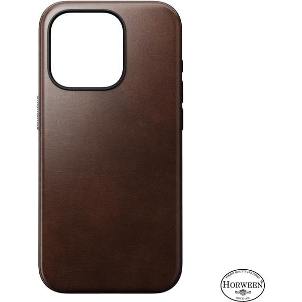 Nomad Back Cover Modern Leather Horween iPhone 15 Pro Rostbraun
