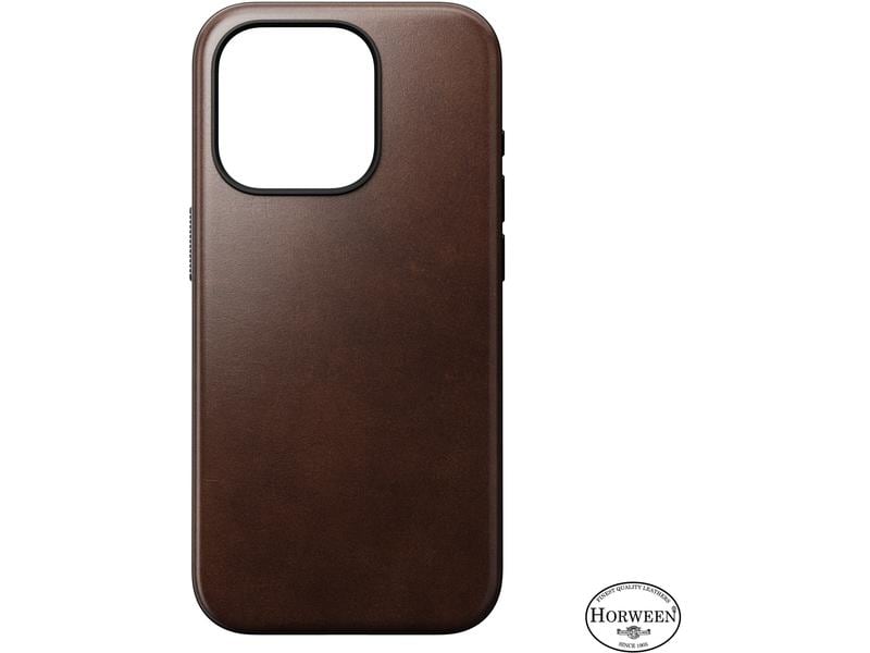 Nomad Back Cover Modern Leather Horween iPhone 15 Pro Rostbraun