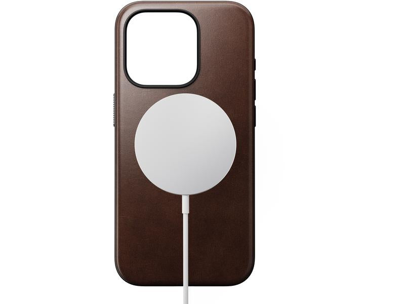 Nomad Back Cover Modern Leather Horween iPhone 15 Pro Rostbraun