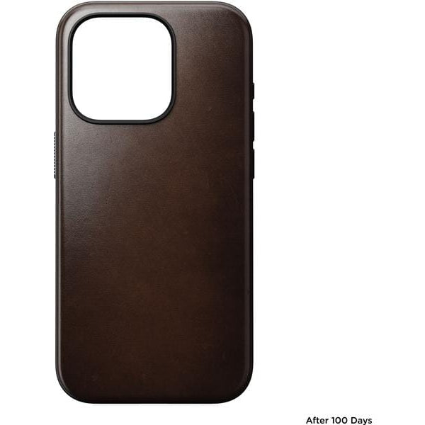 Nomad Back Cover Modern Leather Horween iPhone 15 Pro Rostbraun