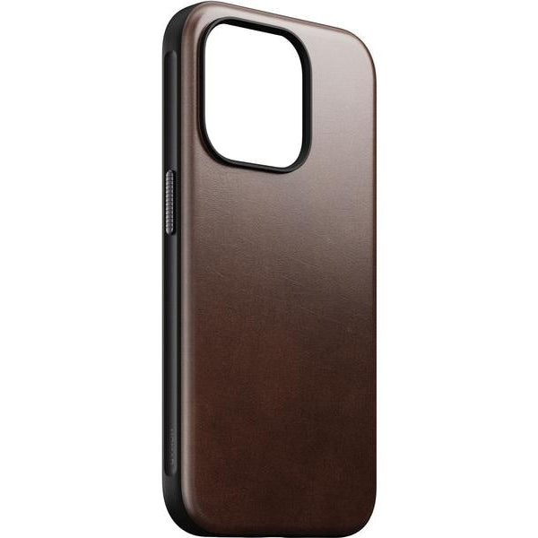 Nomad Back Cover Modern Leather Horween iPhone 15 Pro Rostbraun