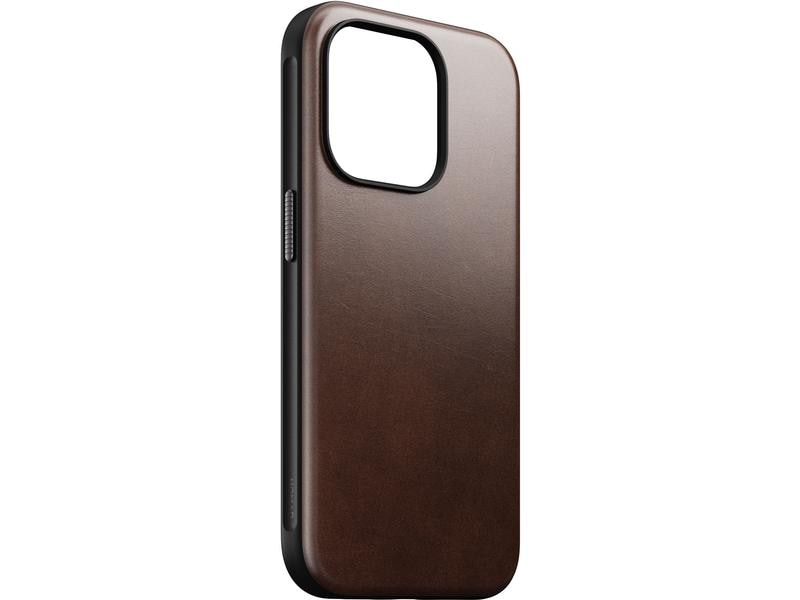 Nomad Back Cover Modern Leather Horween iPhone 15 Pro Rostbraun