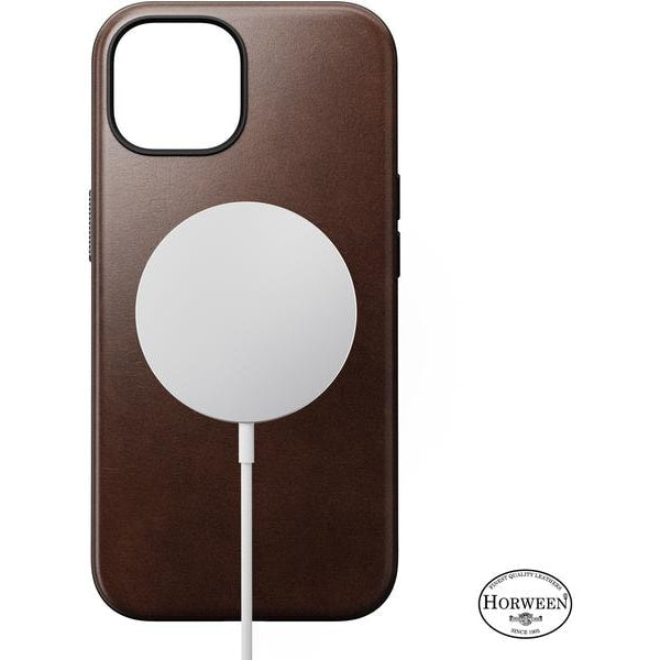 Nomad Back Cover Modern Leather Horween iPhone 15 Schwarz