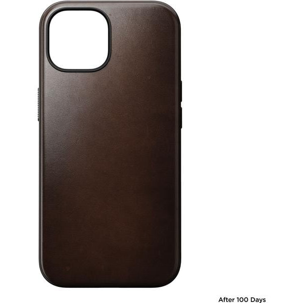 Nomad Back Cover Modern Leather Horween iPhone 15 Schwarz