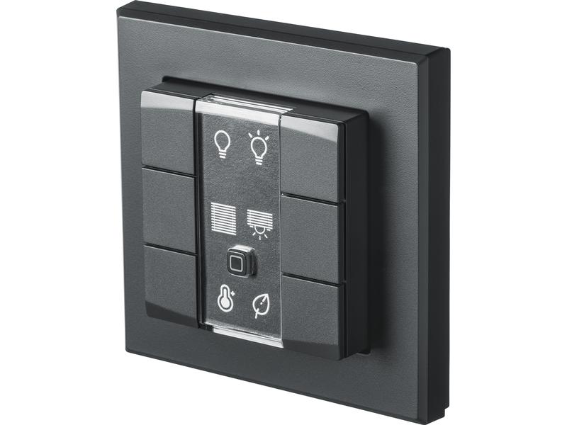 Homematic IP Funk-Wandtaster 6-fach, 3 Wippen, Anthrazit