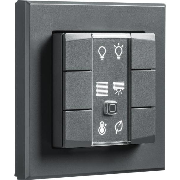 Homematic IP Funk-Wandtaster 6-fach, 3 Wippen, Anthrazit