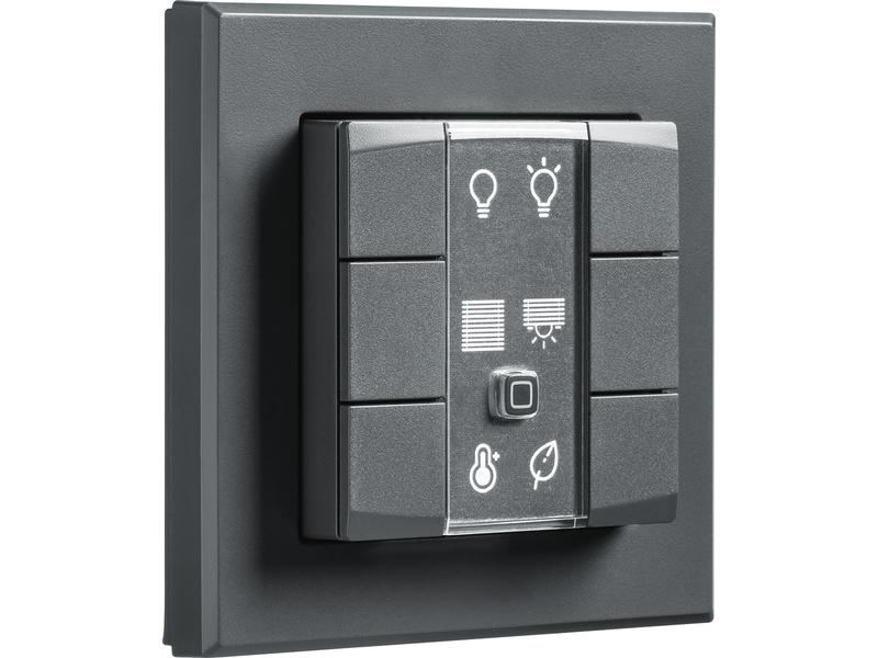 Homematic IP Funk-Wandtaster 6-fach, 3 Wippen, Anthrazit