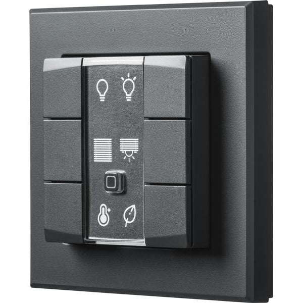 Homematic IP Funk-Wandtaster 6-fach, 3 Wippen, Anthrazit