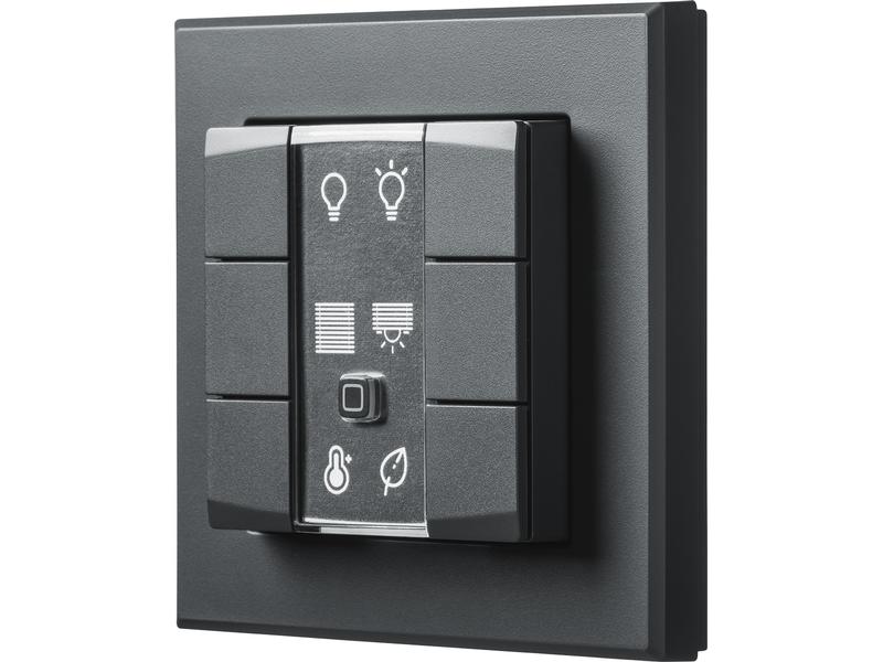 Homematic IP Funk-Wandtaster 6-fach, 3 Wippen, Anthrazit