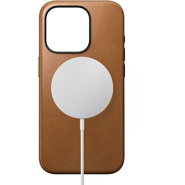 Nomad Back Cover Modern Leather iPhone 15 Pro Rostbraun