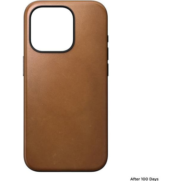 Nomad Back Cover Modern Leather iPhone 15 Pro Rostbraun