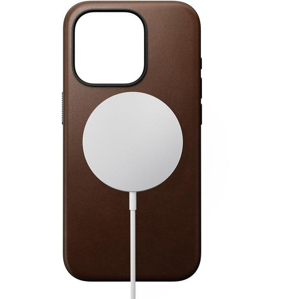 Nomad Back Cover Modern Leather iPhone 15 Pro Braun