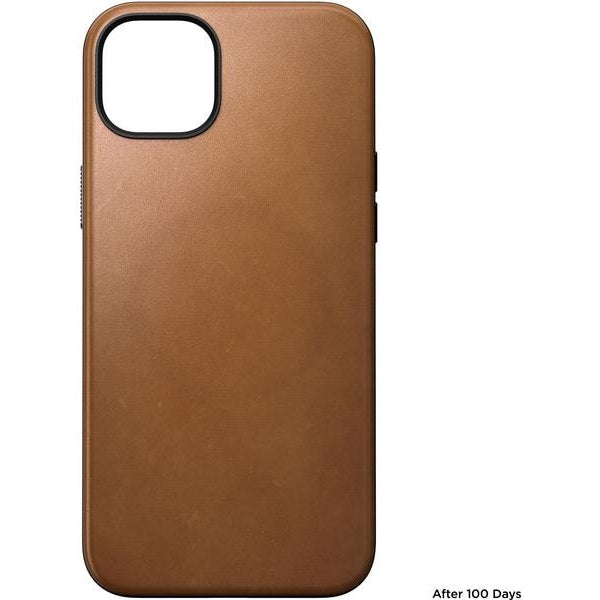 Nomad Back Cover Modern Leather iPhone 15 Plus Rostbraun