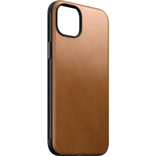 Nomad Back Cover Modern Leather iPhone 15 Plus Rostbraun