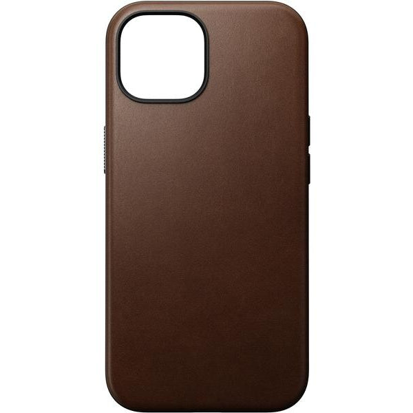 Nomad Back Cover Modern Leather iPhone 15 Braun