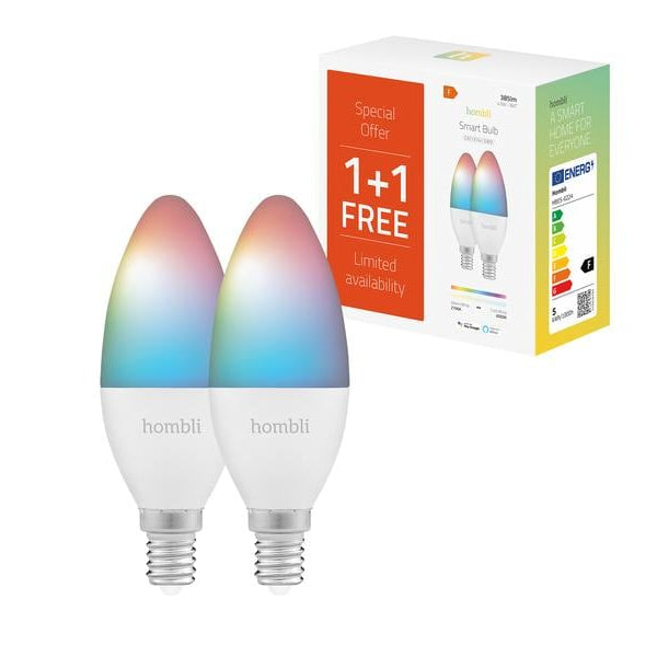 hombli Leuchtmittel E14 (4.5W) RGB + CCT 1+1 Pack