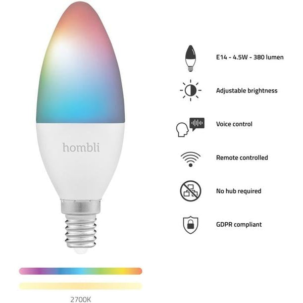 hombli Leuchtmittel E14 (4.5W) RGB + CCT 1+1 Pack