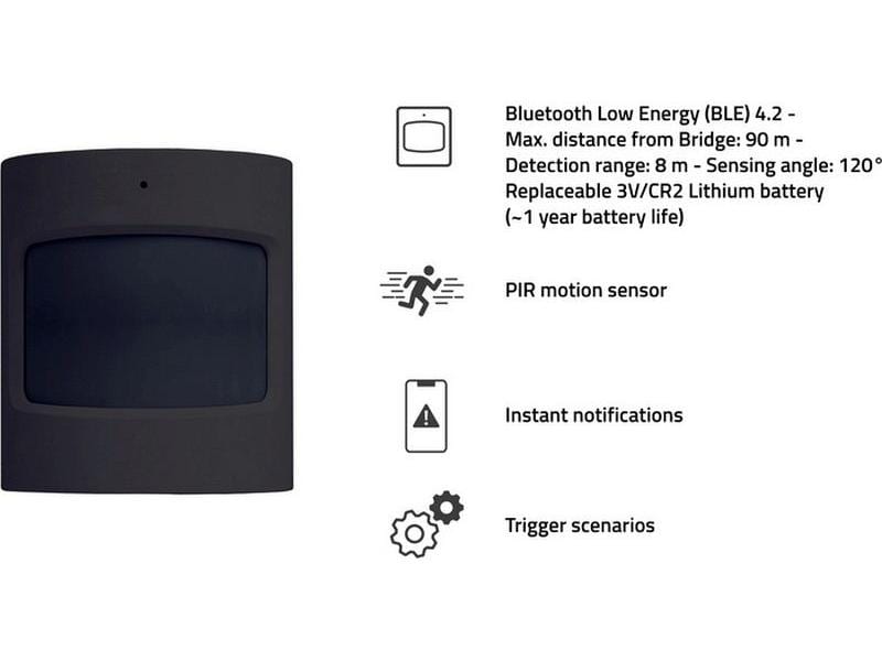 hombli Bewegungsmelder Bluetooth PIR Motion Sensor, Schwarz