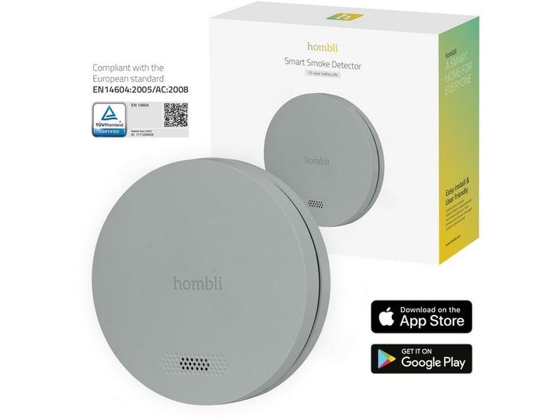 hombli Rauchmelder Smart Smoke Detector, 85 dB, Grau