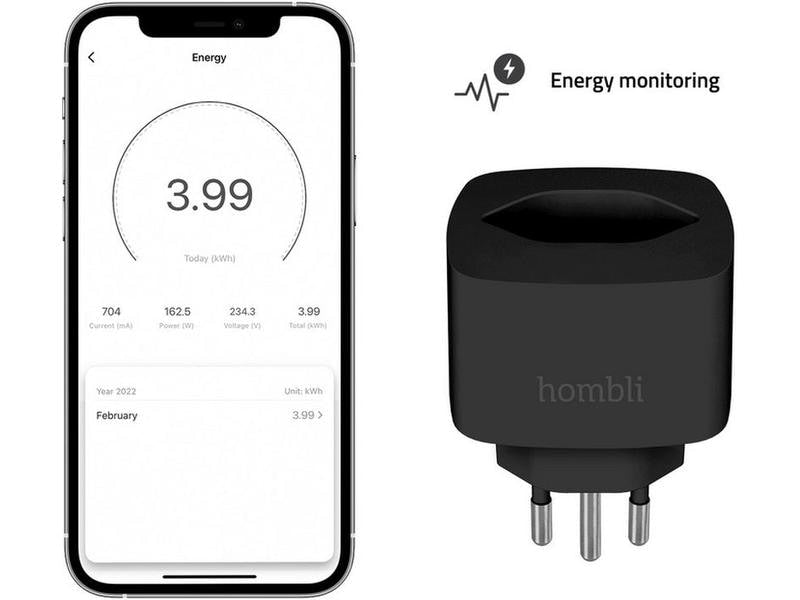 hombli Smart Socket CH, Schwarz, 3er-Set