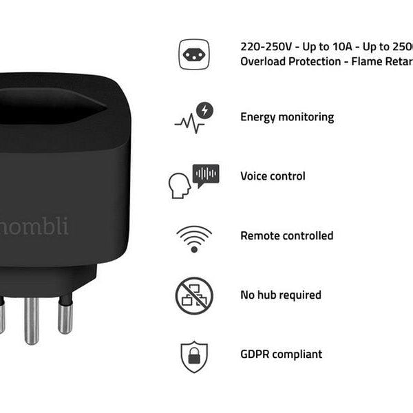 hombli Smart Socket CH, Schwarz, 3er-Set