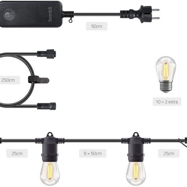hombli Gartenleuchte String Light 12 LEDs, 5m, Warmweiss