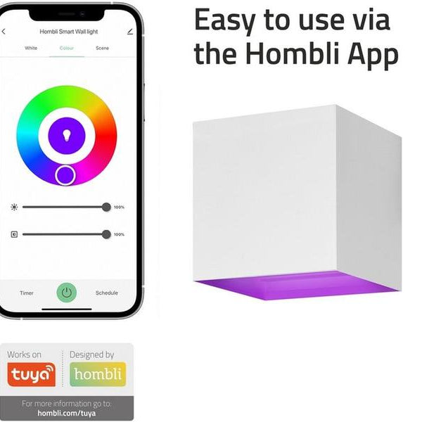 hombli Gartenleuchte Smart Wall Light 2 x 3W, RGB+CCT, Weiss