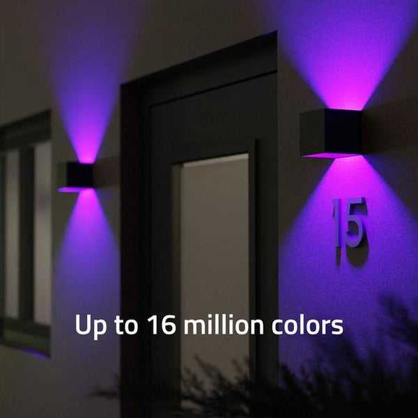 hombli Gartenleuchte Smart Wall Light 2 x 3W, RGB+CCT, Schwarz