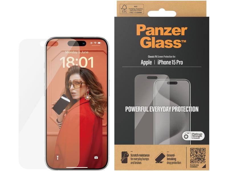Panzerglass Displayschutz Classic Fit iPhone 15 Pro