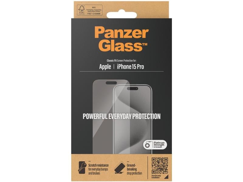 Panzerglass Displayschutz Classic Fit iPhone 15 Pro