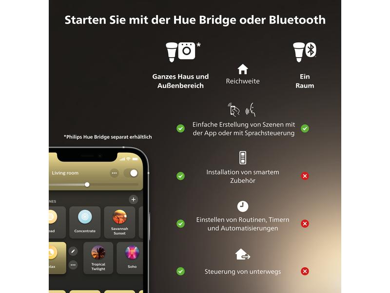 Philips Hue Leuchtmittel White E27 Einzelpack Filament 550 lm