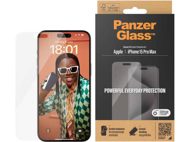 Panzerglass Displayschutz Classic Fit iPhone 15 Pro Max