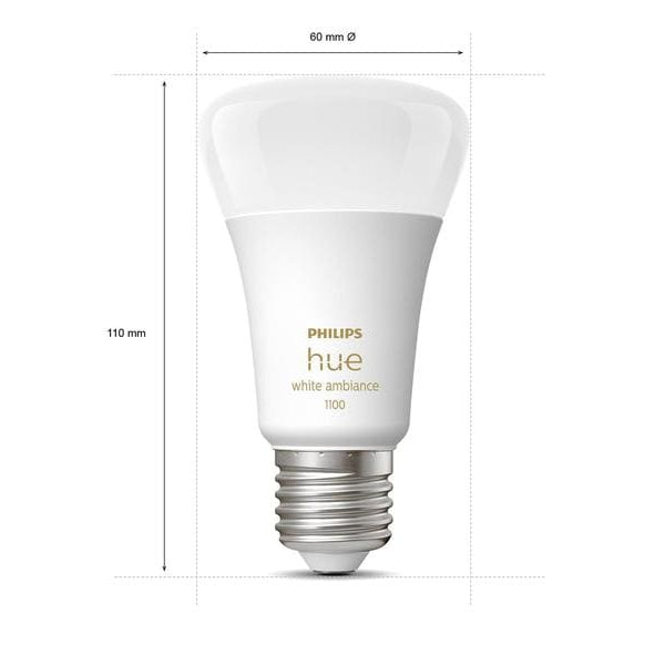 Philips Hue White Ambiance E27 3er Starter Set + Dimmschalter 3x1055 lm