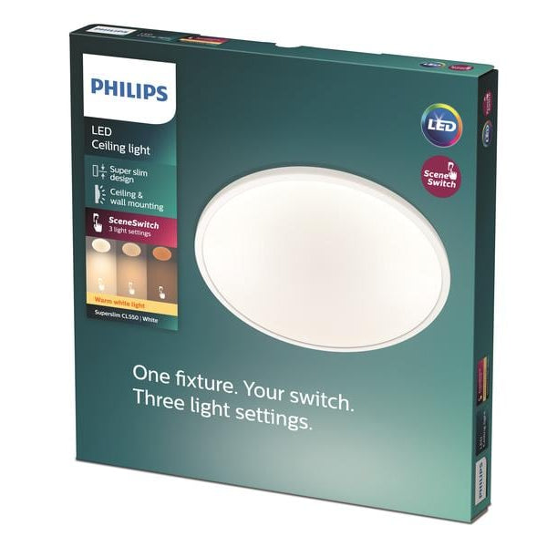 Philips Deckenleuchte LED SceneSwitch CL550 1300 lm 2700K, Weiss