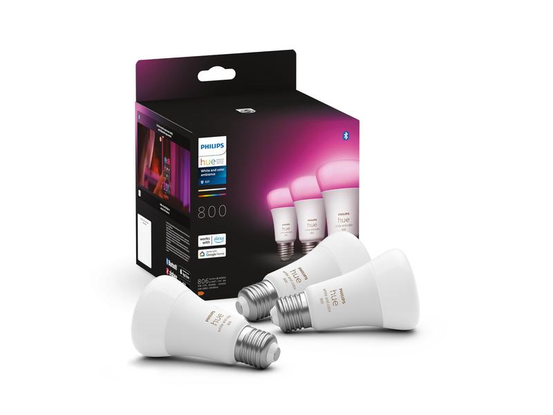 Philips Hue Leuchtmittel White &amp; Color Ambiance, E27, 3 Stück, BT