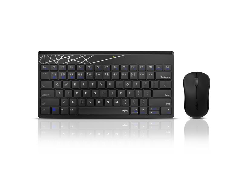 Rapoo Tastatur-Maus-Set 8000M Schwarz/Grau