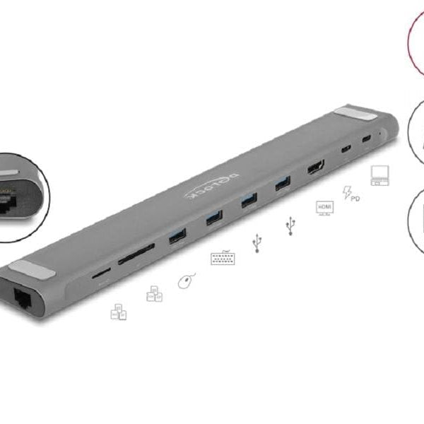 Delock Dockingstation USB-C 87895 HDMI/USB-A/USB-C/LAN/PD 3.0