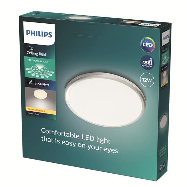 Philips Deckenleuchte Twirly 1200 lm grau