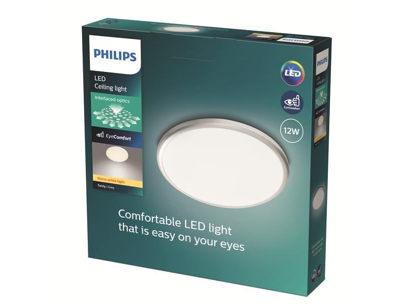 Philips Deckenleuchte Twirly 1200 lm grau