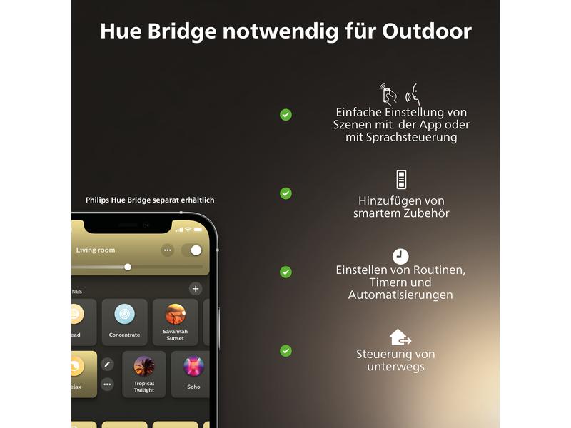 Philips Hue Aussenstrahler White Outdoor Welcome Flutlicht Schwarz