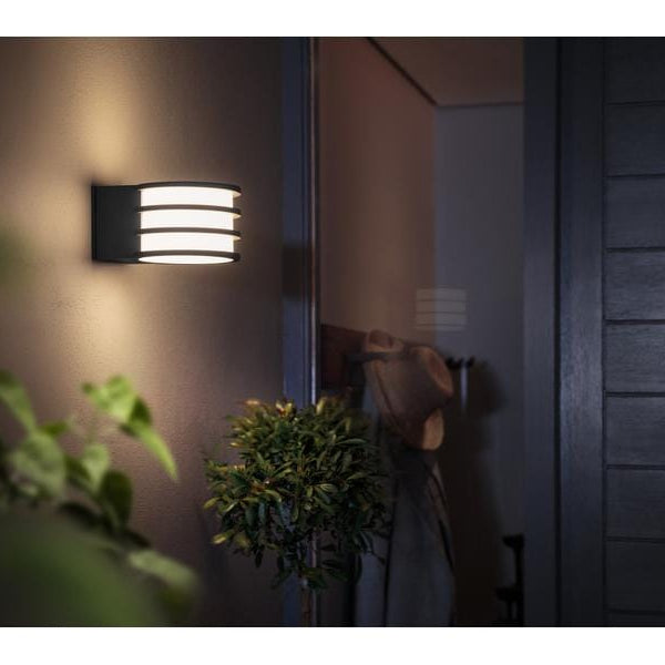 Philips Hue White Outdoor Lucca Wandleuchte Anthrazit