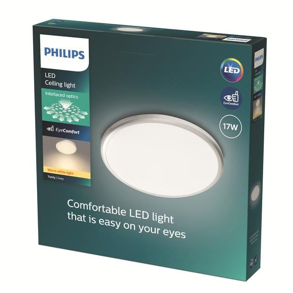 Philips Deckenleuchte Twirly 1700 lm Grau