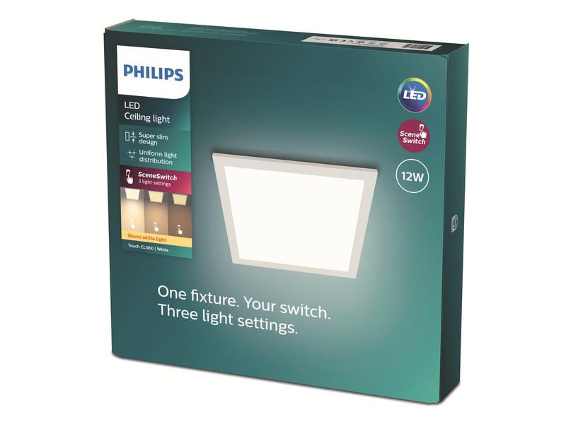 Philips Touch Deckenleuchte SceneSwitch eckig 12W 2700K weiss