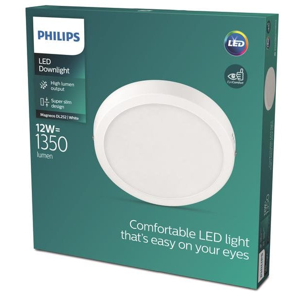 Philips LED Einbauspot SlimSurface DL252, 12W, 4000K, rund, weiss