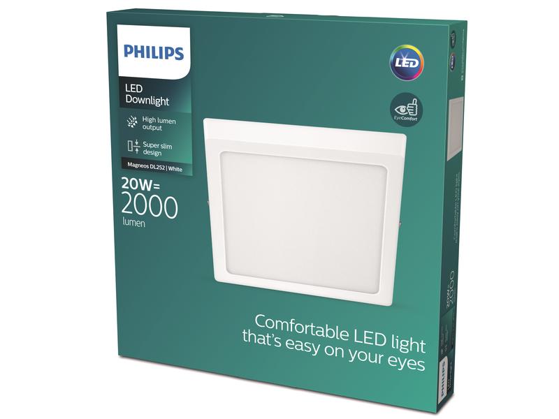 Philips LED Einbauspot SlimSurface DL252, 20W, 2700K, eckig, weiss