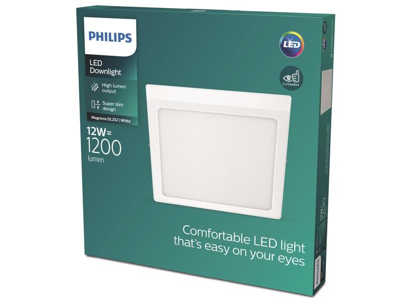 Philips LED Einbauspot SlimSurface DL252, 12W, 2700K, eckig, weiss